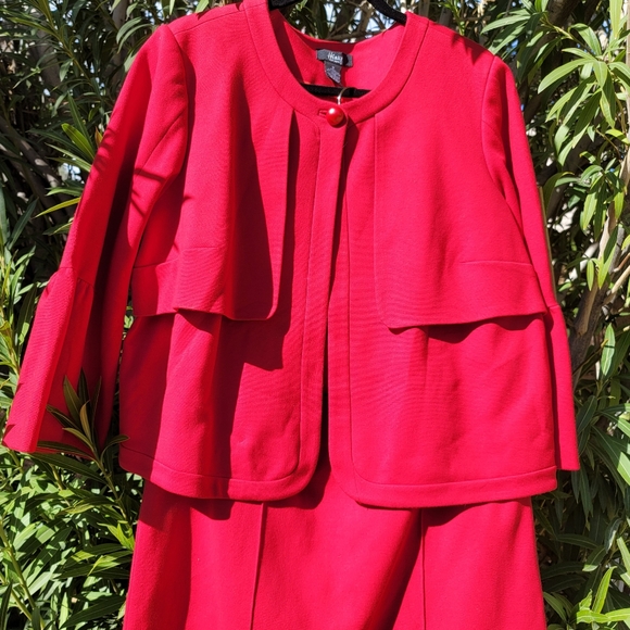 PRINTINE 80% COTTON A Line Stretch comfy womens 2 pc dress suit plus size - Picture 15 of 16